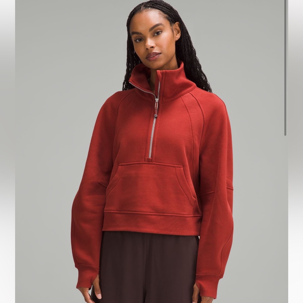 NWT Scuba Oversized Funnel-Neck Half-Zip XS/S Terra Orange
